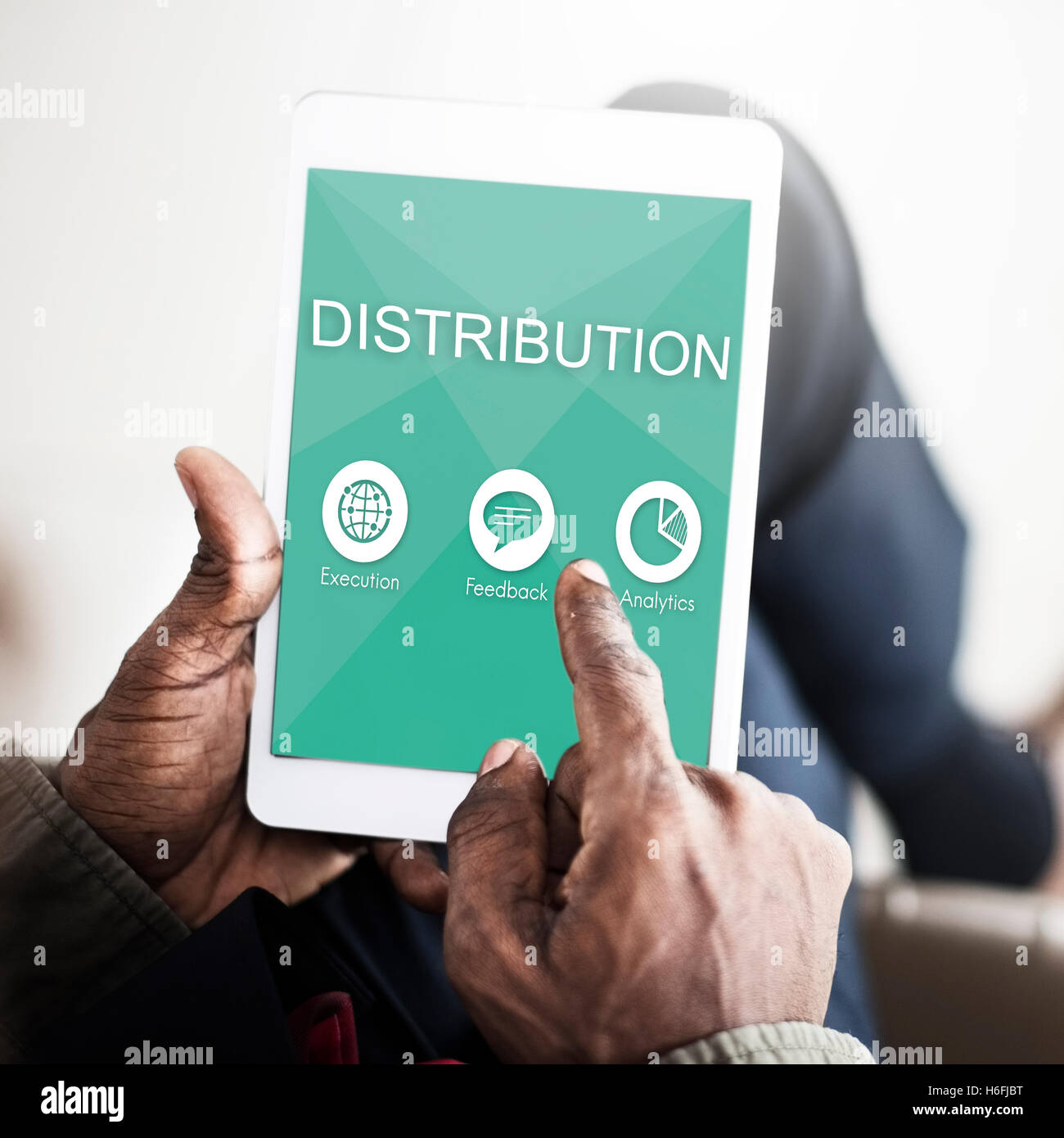 Business Management Plan Distribution Strategy Graphic Concept Stock