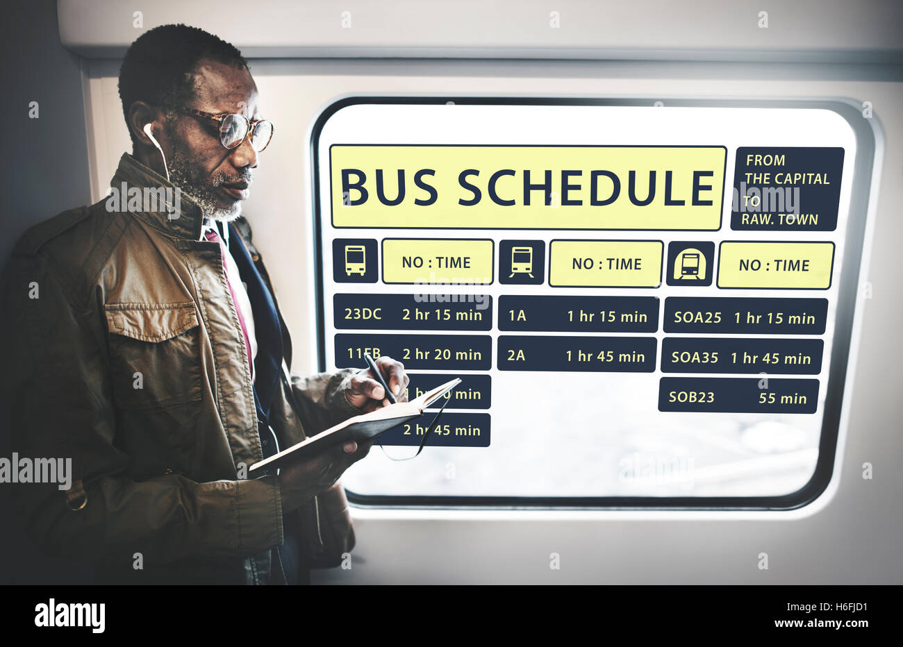 Bus Route Express Terminal Schedule Concept Stock Photo Alamy