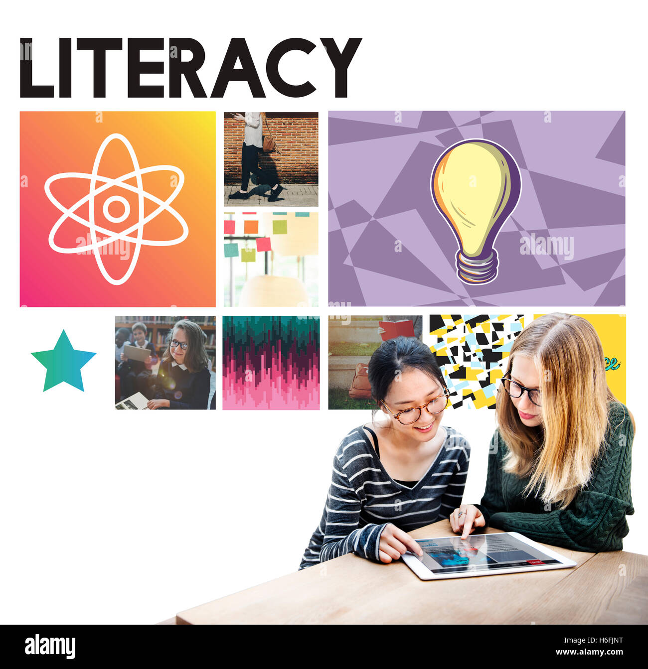 Acedemic Knowledge Learning Literacy Graphic Concept Stock Photo - Alamy