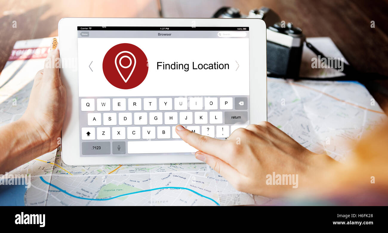 Location Finder Map Application Concept Stock Photo Alamy