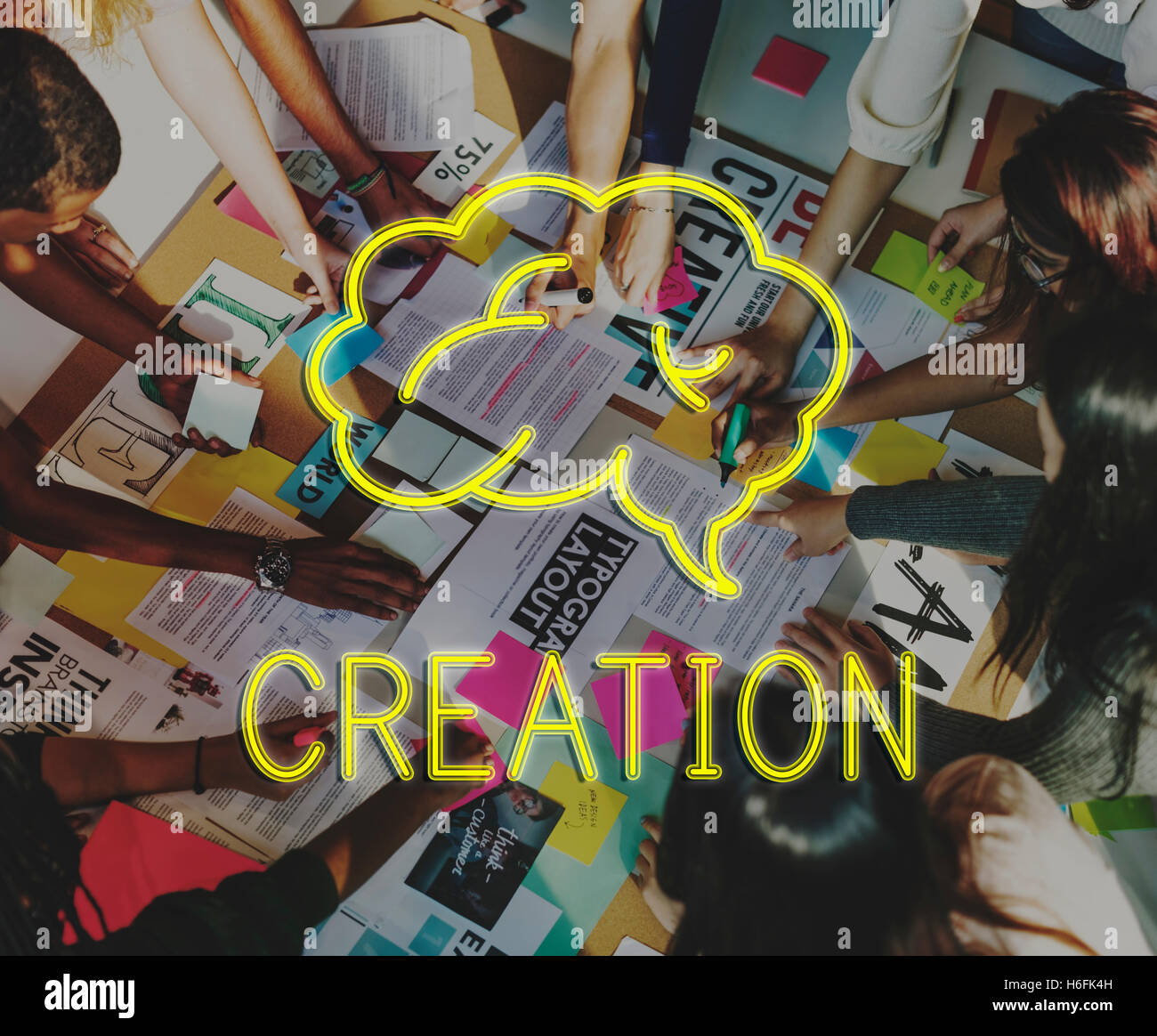 Creation Brainstorming Ideas Creation Cloud Graphic Concept Stock Photo ...