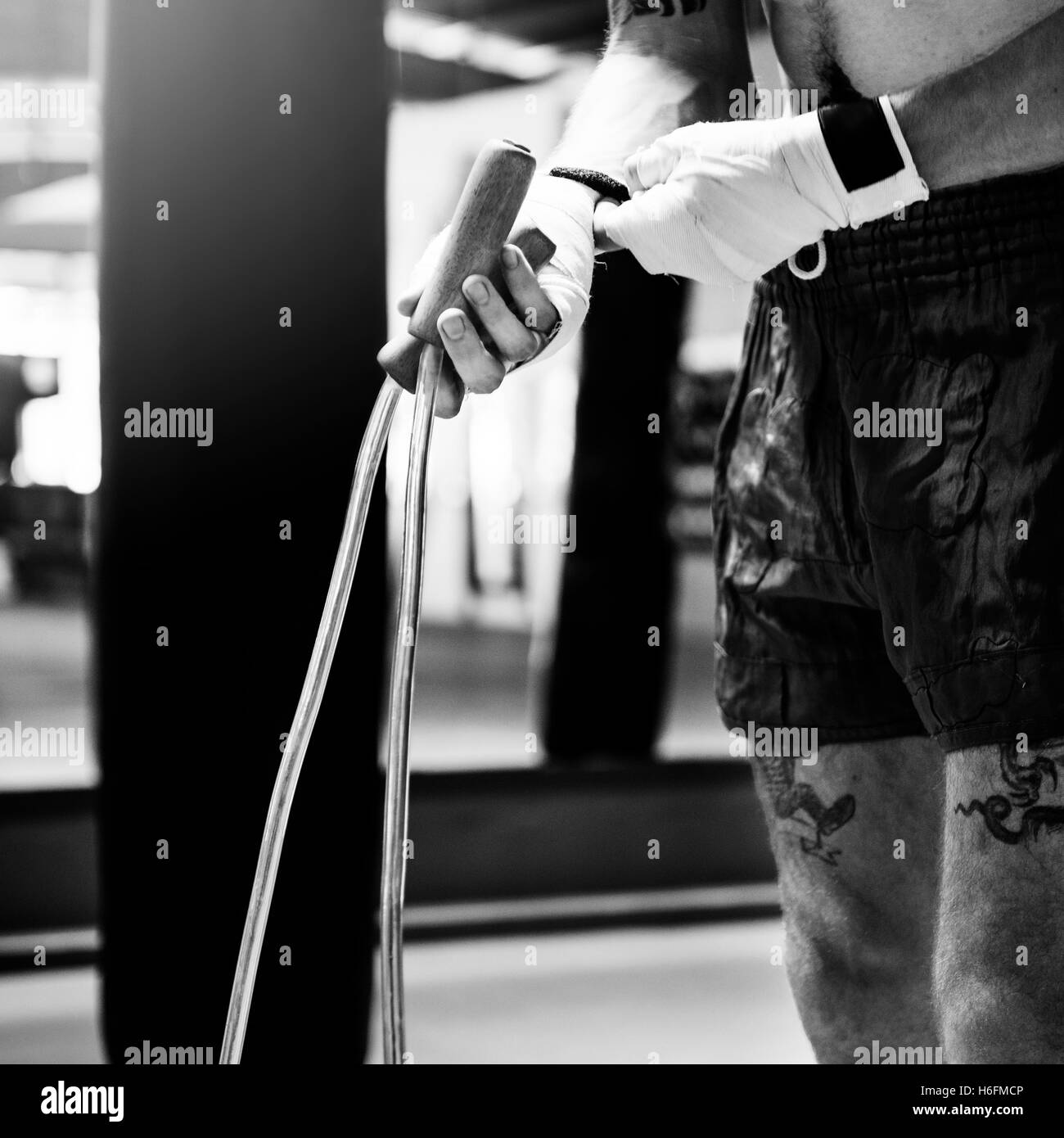 Boxer Jump Rope Training Strength Workout Concept Stock Photo Alamy