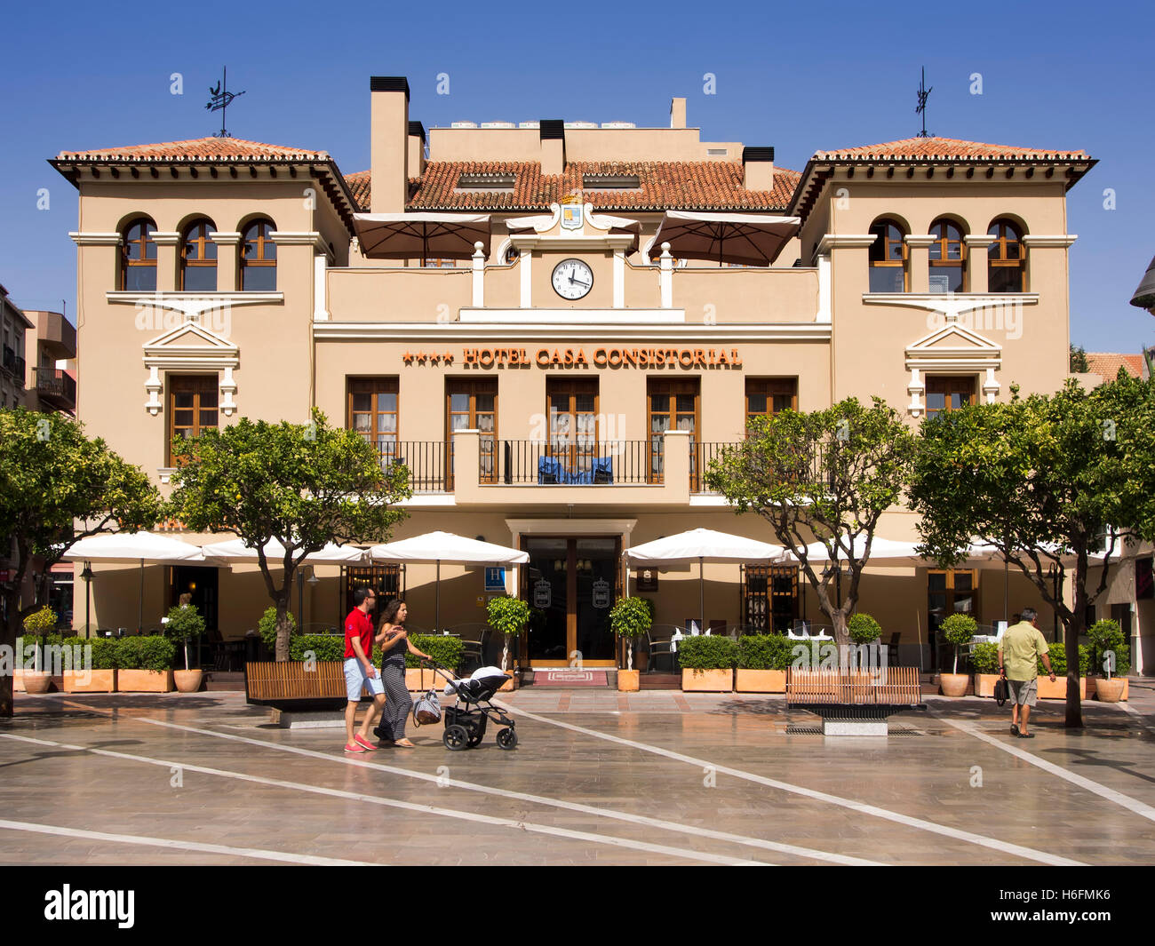 Hotel accommodation Casa Consistorial, Fuengirola. Costa del Sol, Malaga province. Andalusia Spain. Europe Stock Photo