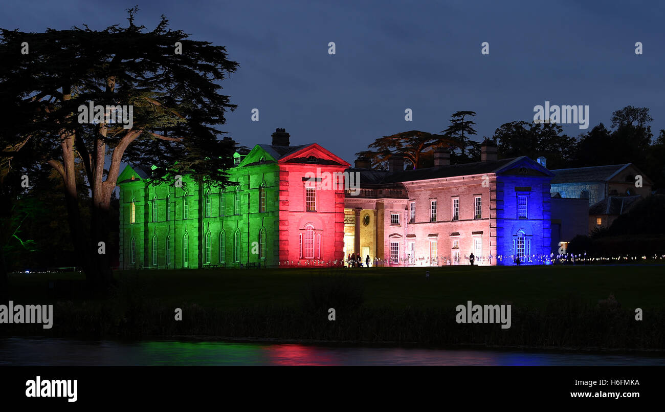 Compton Verney's 18th century mansion in Warwickshire is lit up in ...
