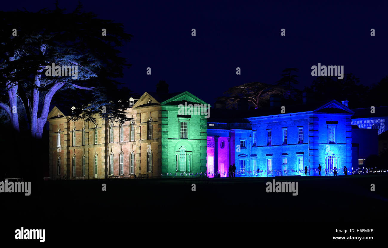 Compton Verney's 18th century mansion in Warwickshire is lit up in ...