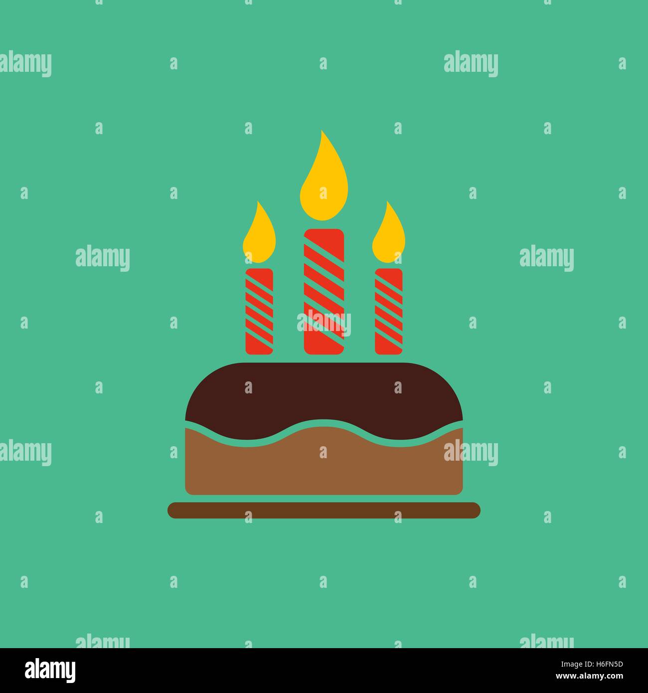 The birthday cake with candles icon. Dessert symbol. Flat Vector ...
