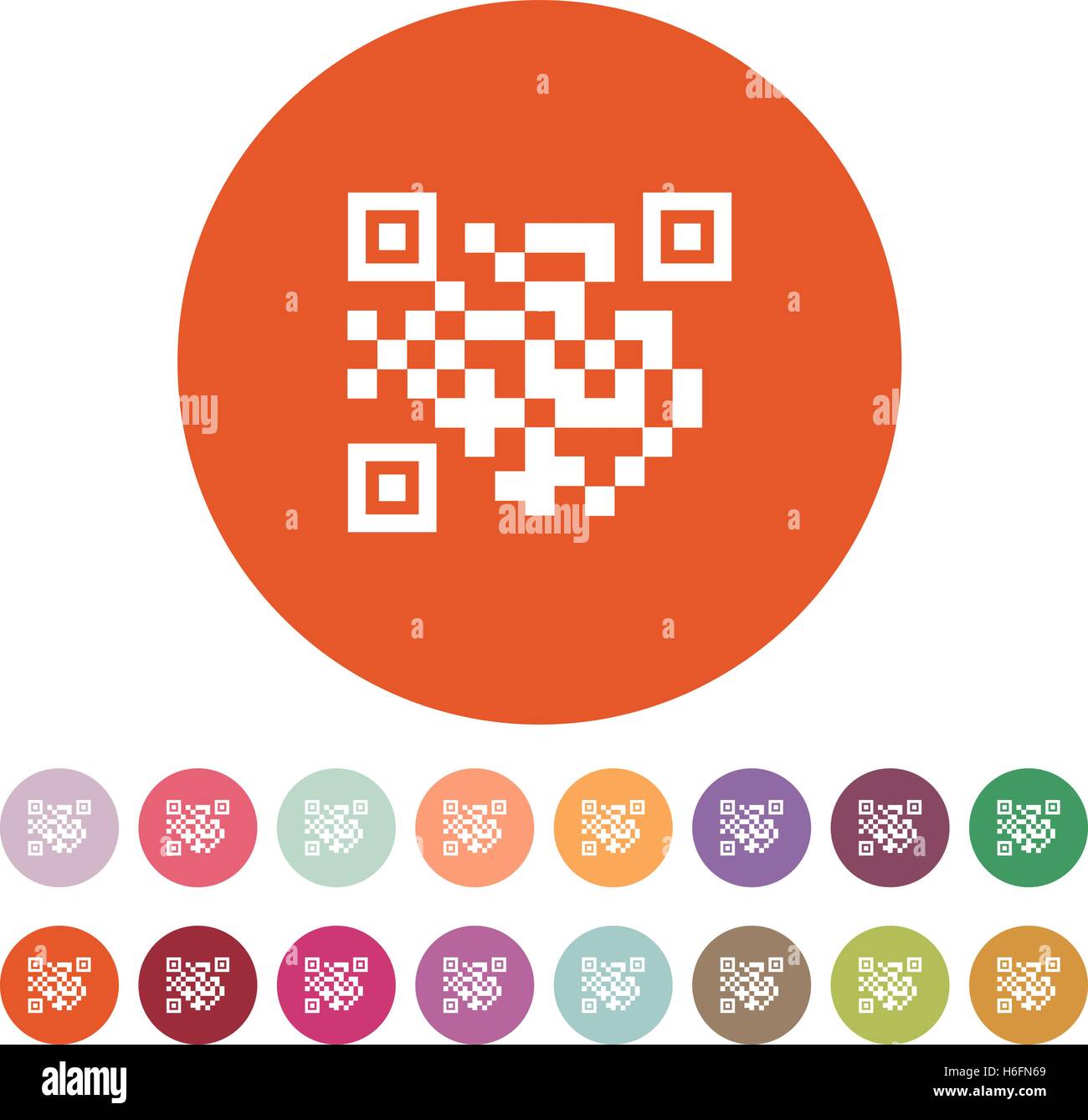 The QR code icon. Link and URL symbol. Flat Vector illustration. Button ...