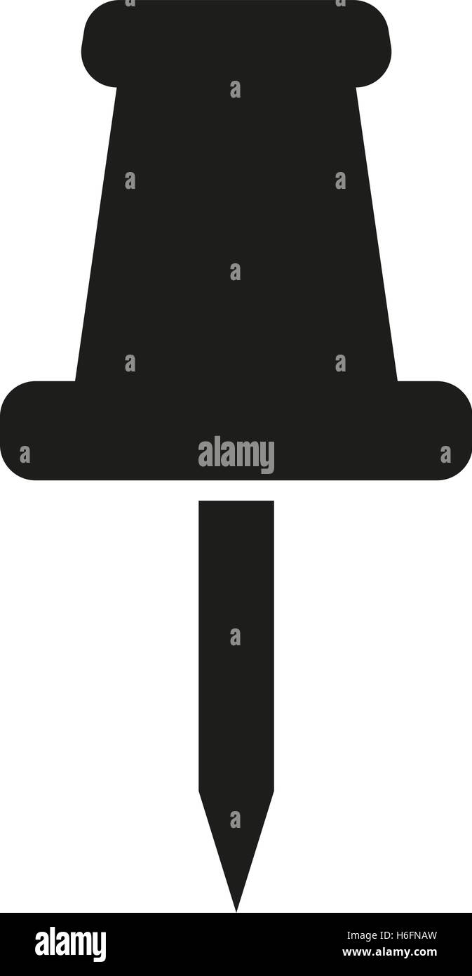 The push pin icon. Memo and note, attachment symbol. Flat Vector ...