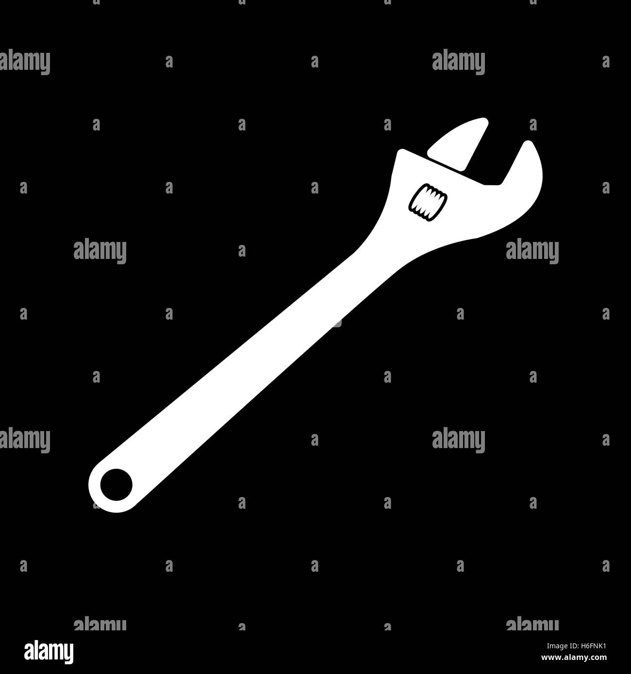 The adjustable wrench icon. Adjustable wrench symbol. Flat. Vector