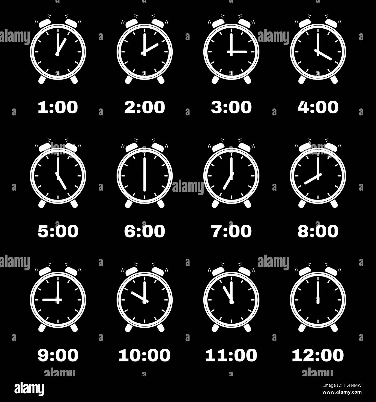 The Alarm clock icon. Alarm clock symbol. Flat. Vector illustration