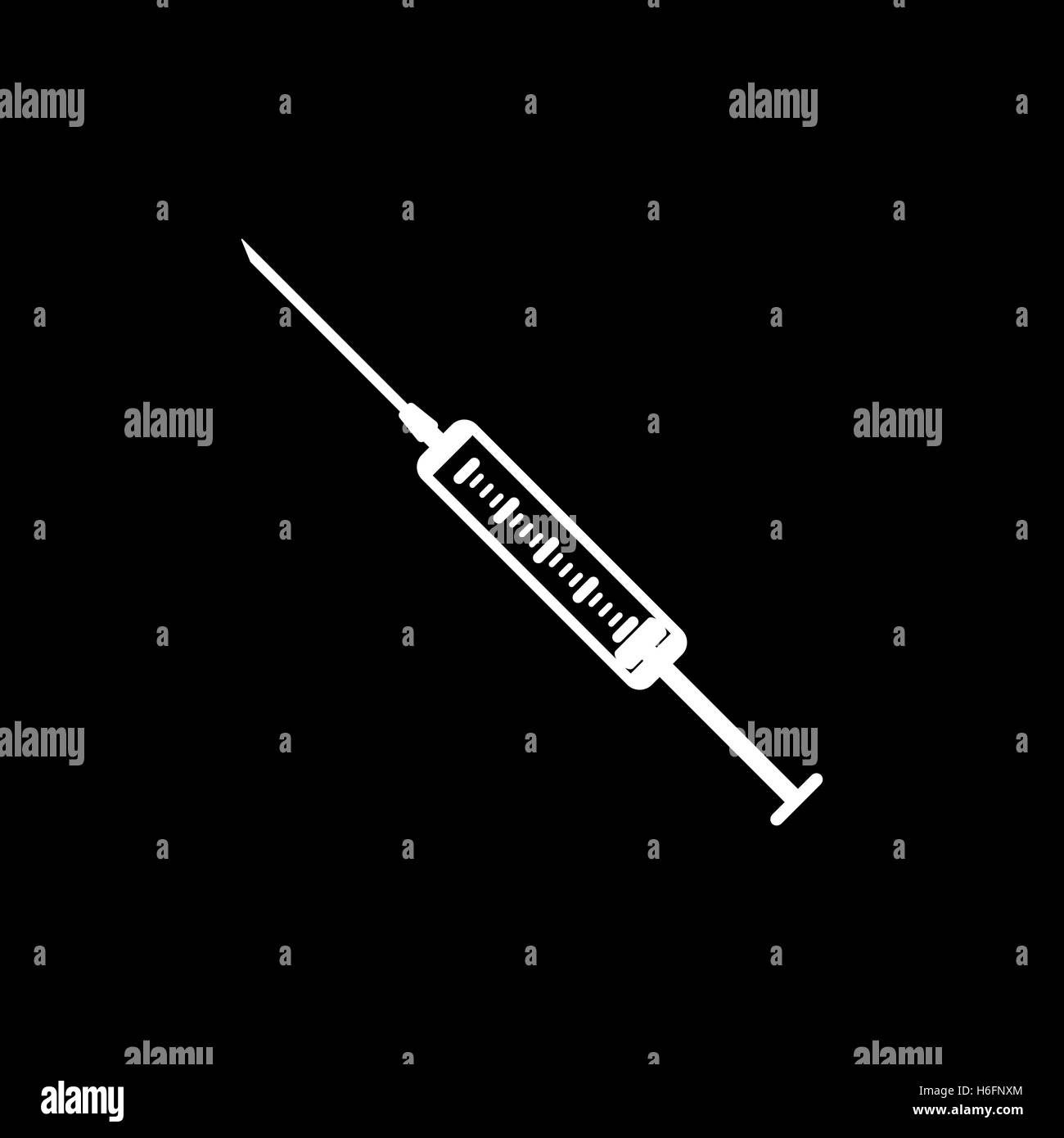 The syringe icon. Syringe symbol. Flat Vector illustration Stock Vector