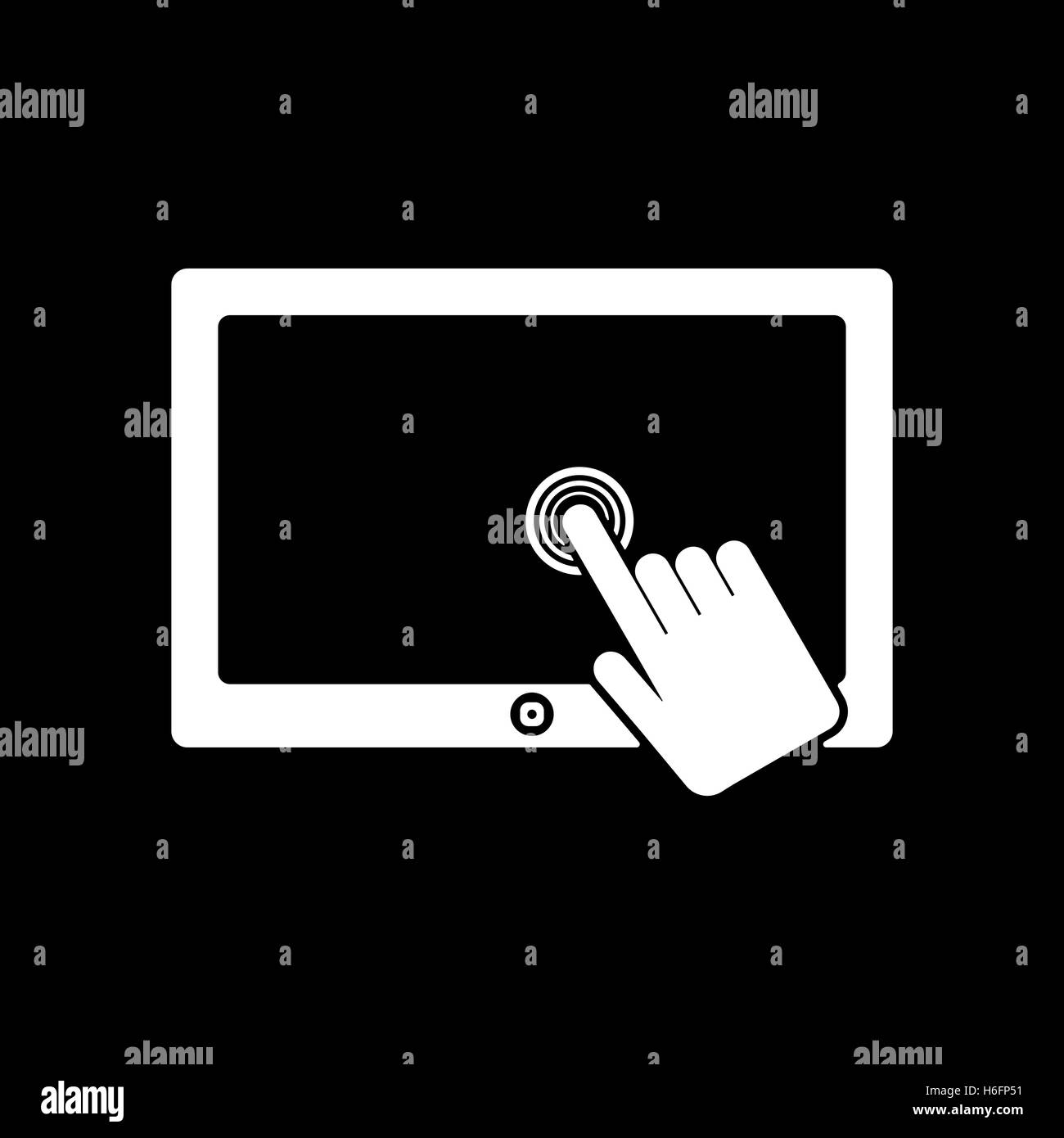 The touch screen icon. Tablet symbol. Flat Vector illustration Stock Vector