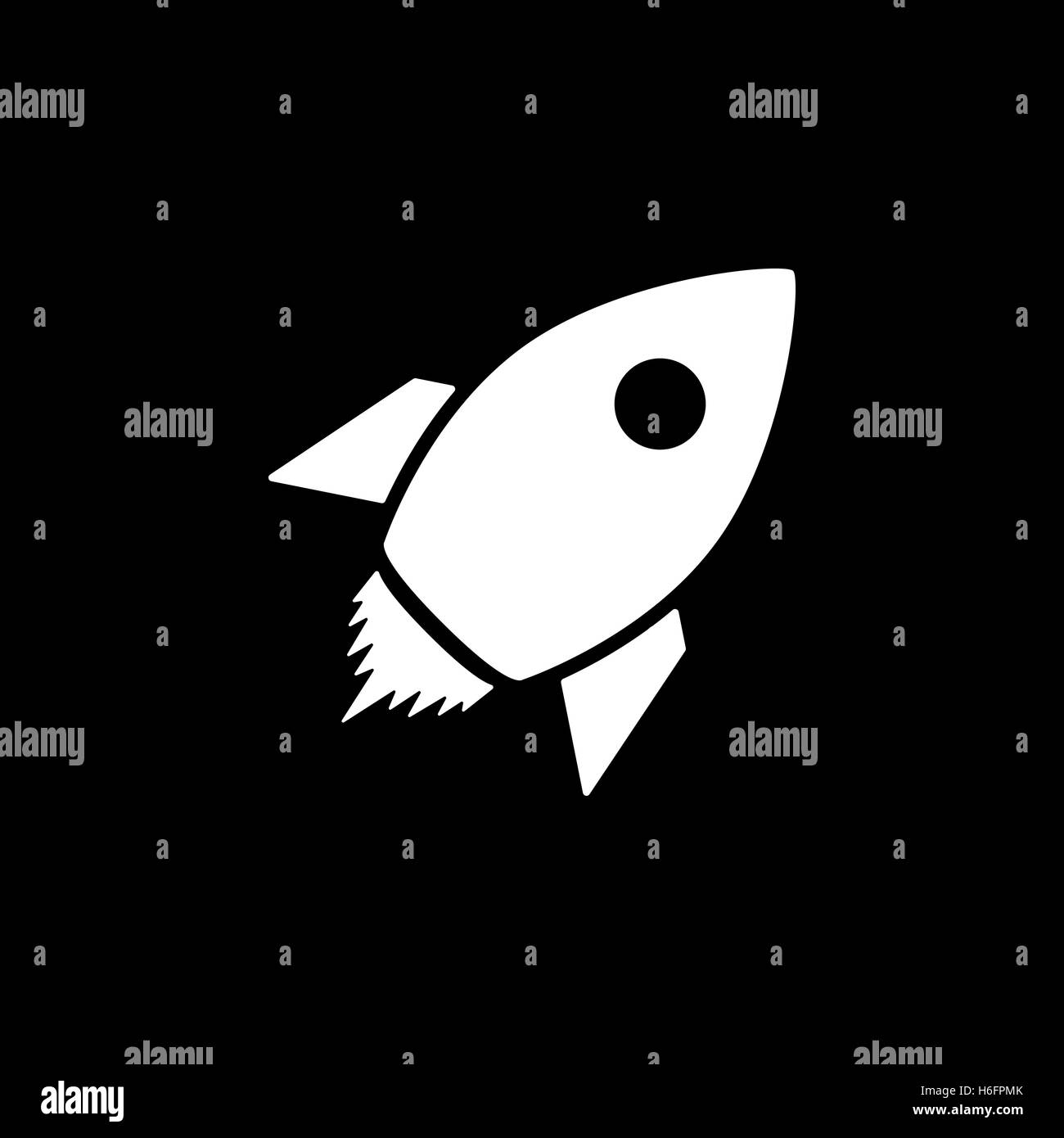 The rocket icon. Launch and speed symbol. Flat Vector illustration ...