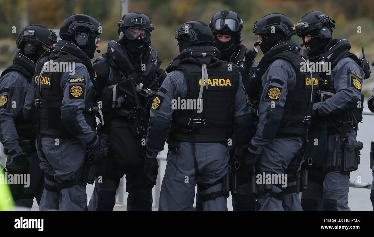 Members of the Garda Emergency Response Unit take part in a major