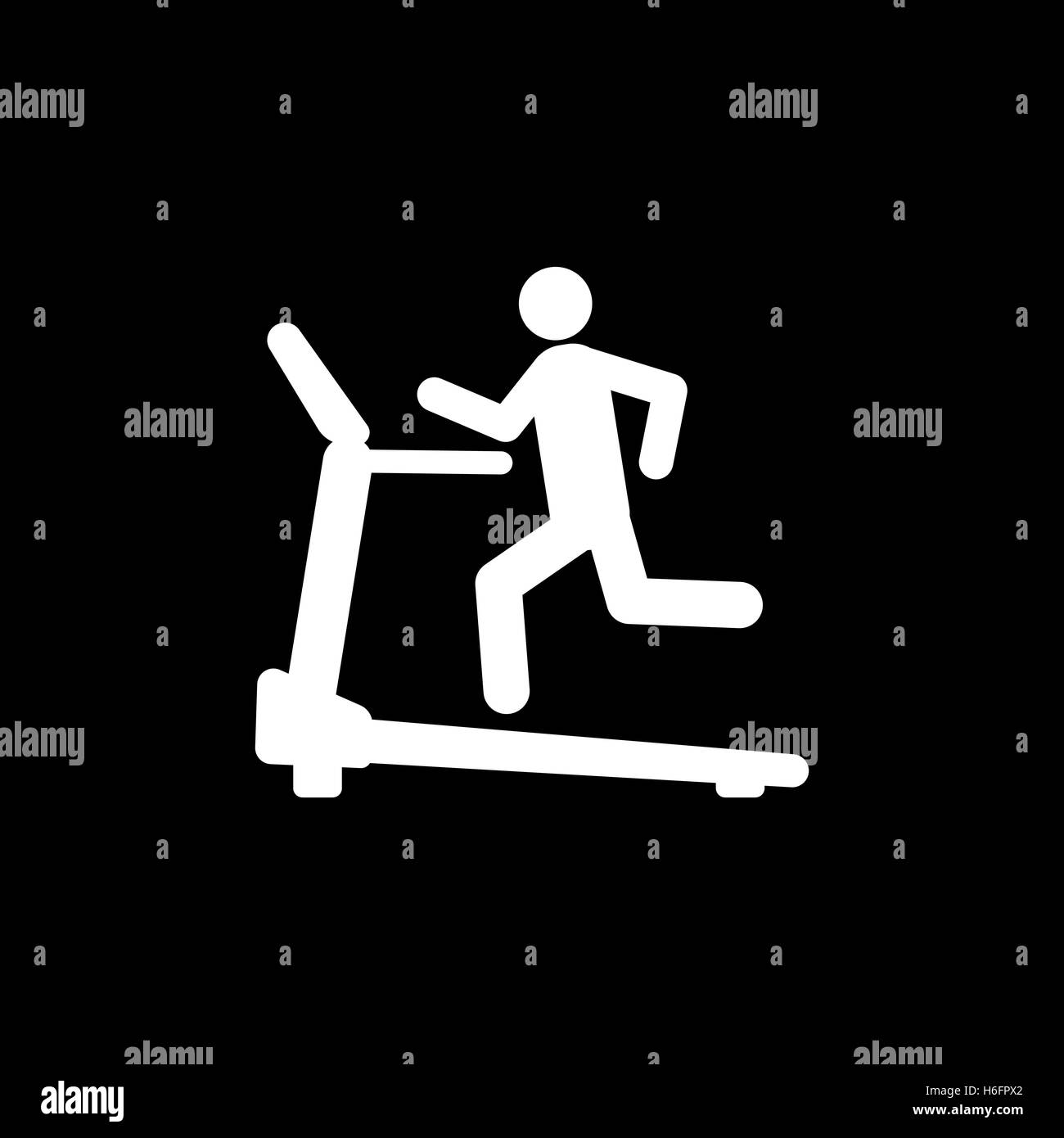 Cross trainer machine icon. Running symbol. Flat Vector illustration ...