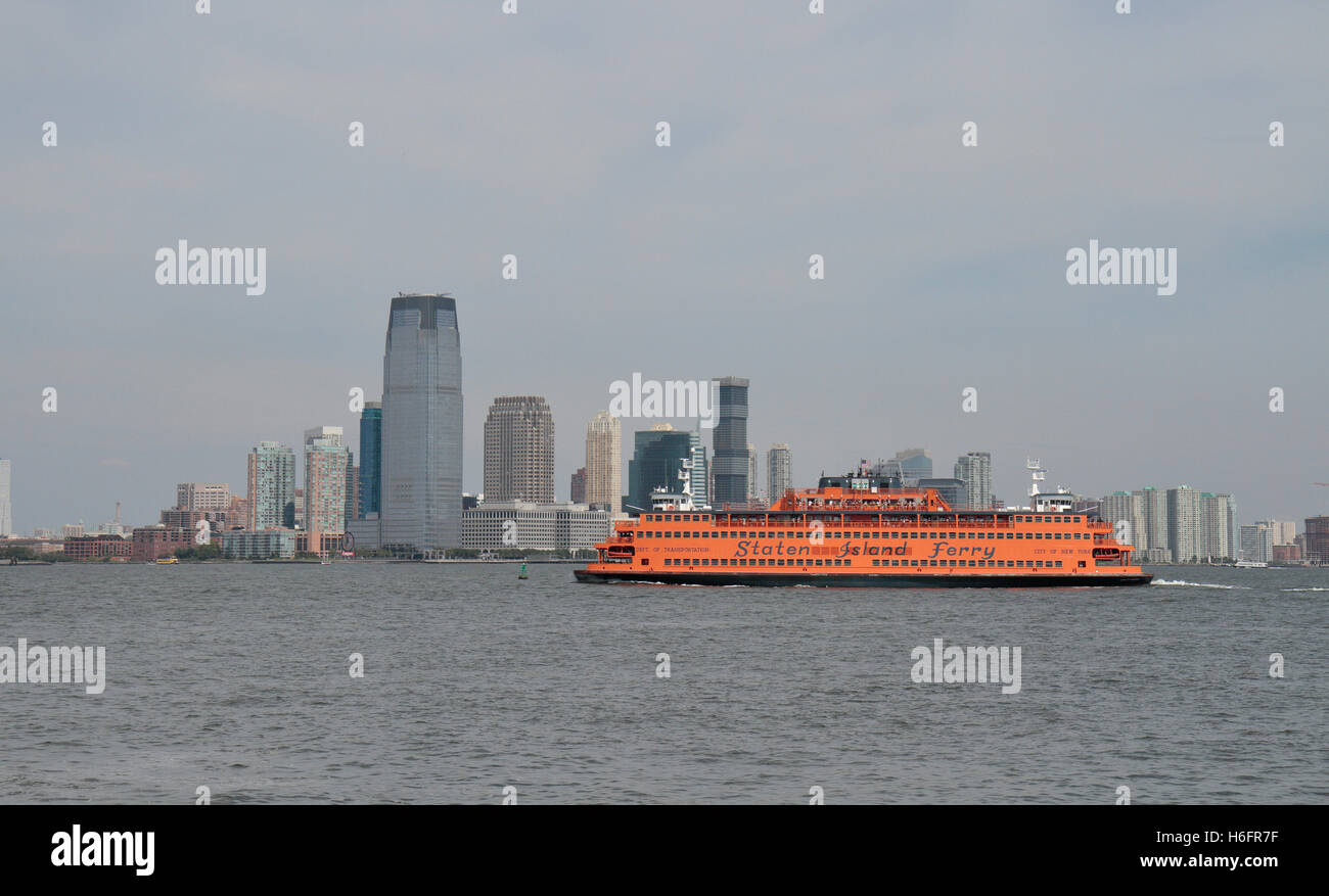 A Staten Island Ferry in front of the 