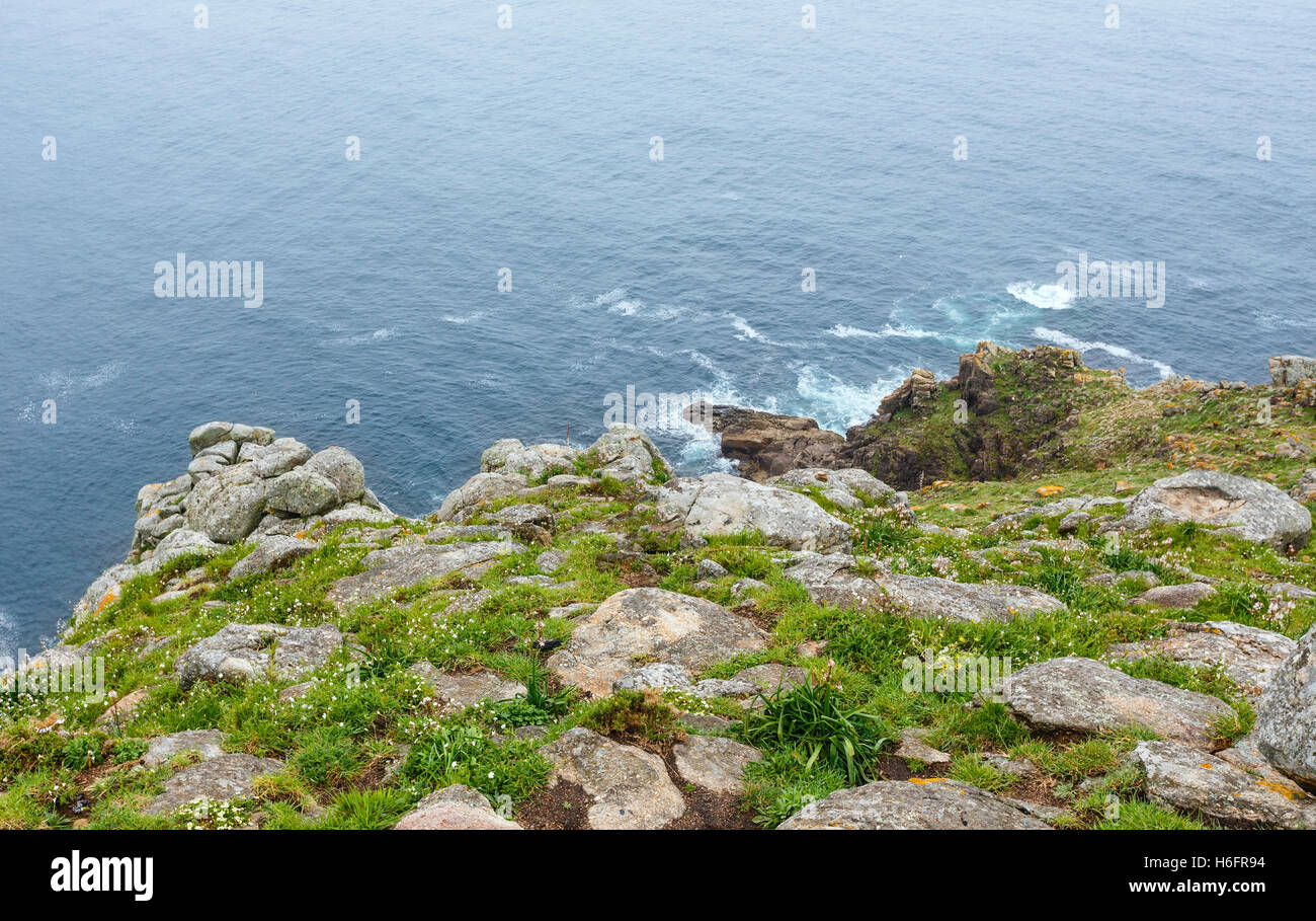 Atlantic sea view from Cape Fisterra (Galicia, Spain). Stock Photo
