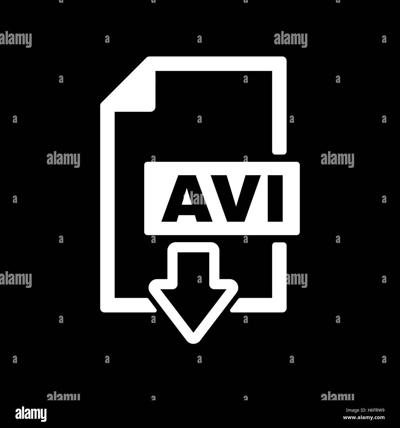 The AVI icon. Video file format symbol. Flat Vector illustration Stock