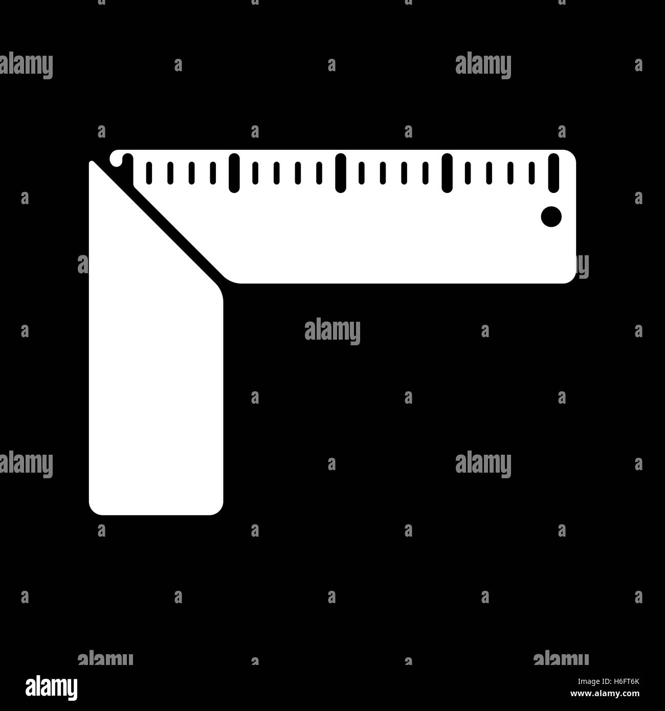 The setsquare icon. Building square symbol. Flat Vector illustration Stock Vector