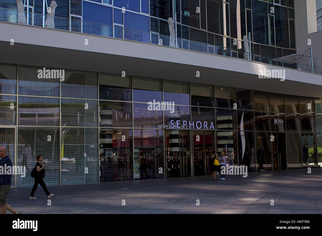 Milano Centro Direzionale: new design financial area, Sephora store and  skyscapers from Gae Aulenti square, sunshine Stock Photo - Alamy