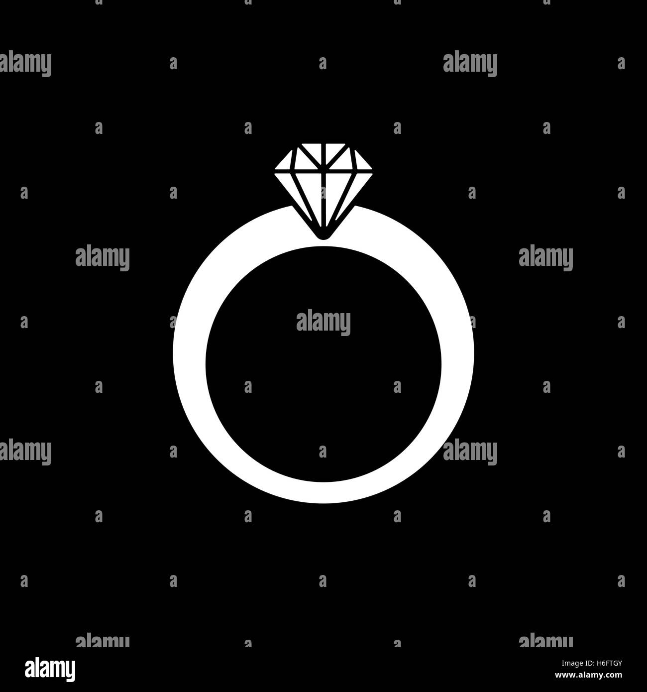The ring icon. Diamond and jewelry, wedding symbol. Flat Vector ...