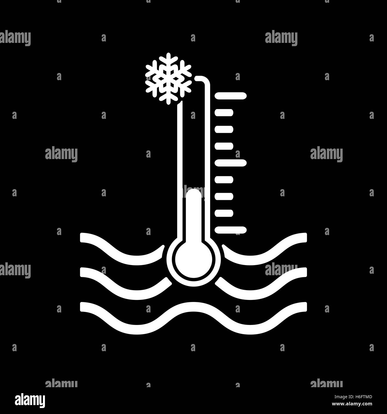 The cold water temperature icon. Icy liquid symbol. Flat Vector illustration Stock Vector Image