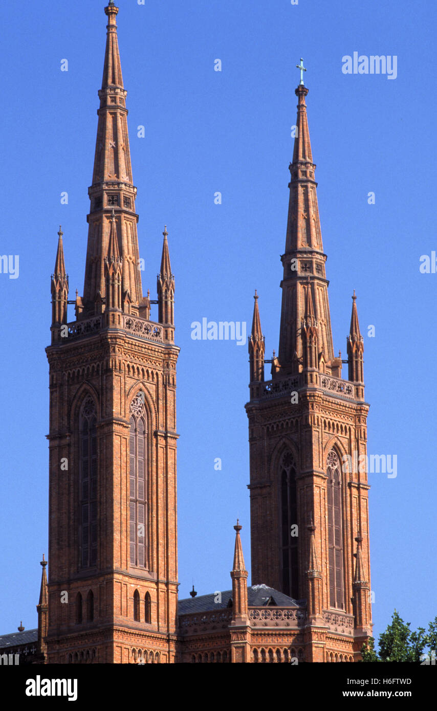 Germany, Hesse, Wiesbaden, the neo-Gothic Market church. Stock Photo