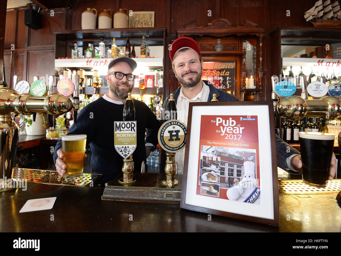 Tom Harris and Jon Rotherham (right), the co owners of The Marksman Pub