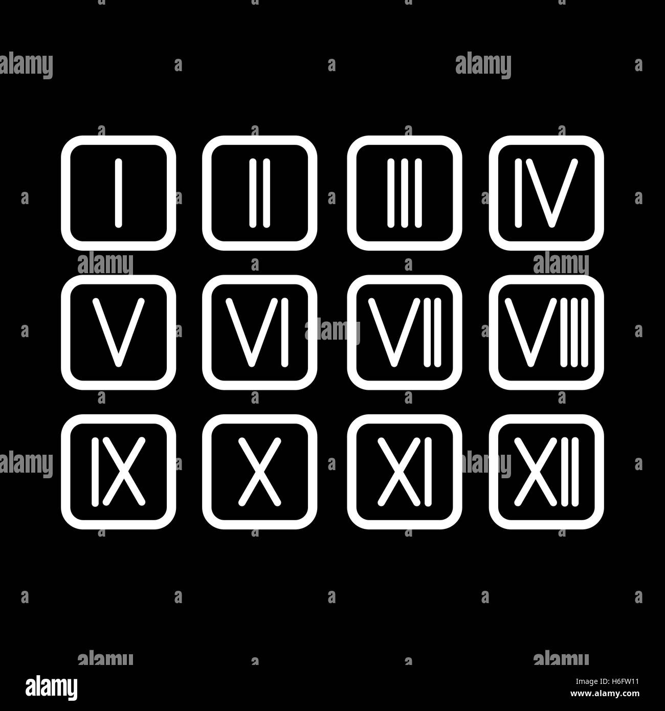 The set Roman numerals 112 icon. vector Stock Vector Image & Art Alamy