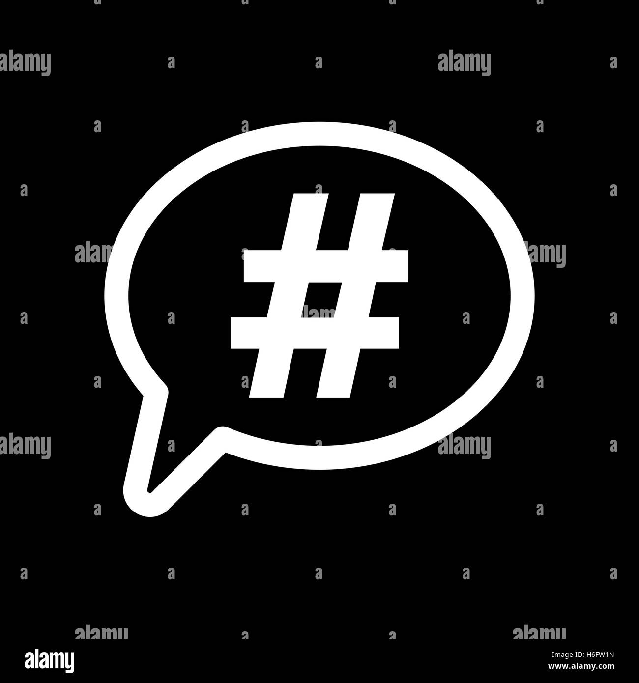 The hashtag icon. Social network and web communicate symbol. Flat ...