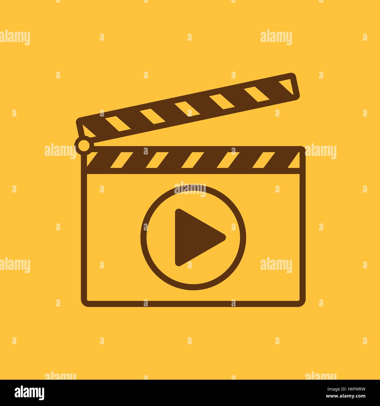 The clapper board icon. Play symbol. Flat Vector illustration Stock ...