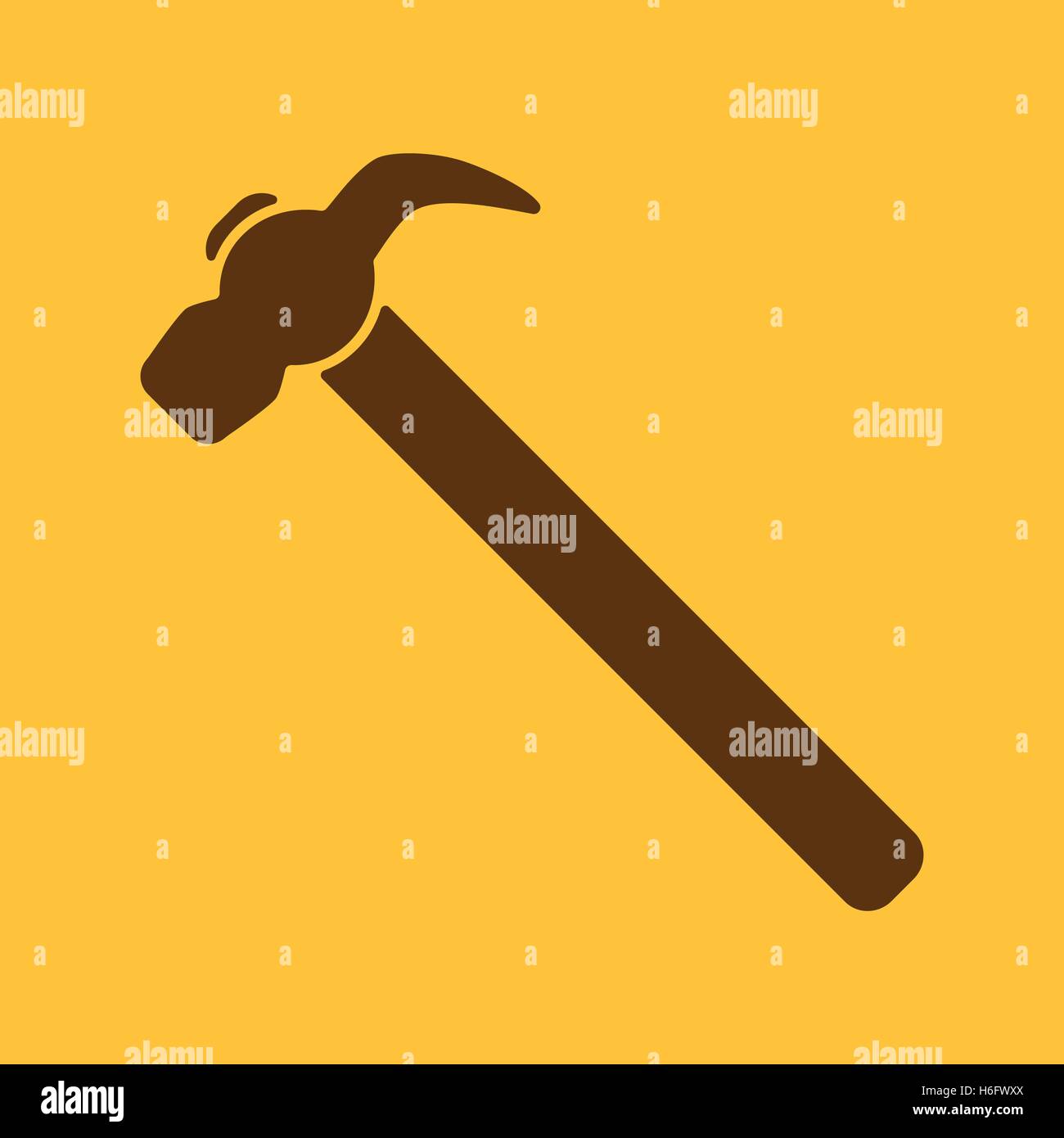 The hammer icon. Hammer symbol. Flat Vector illustration Stock Vector