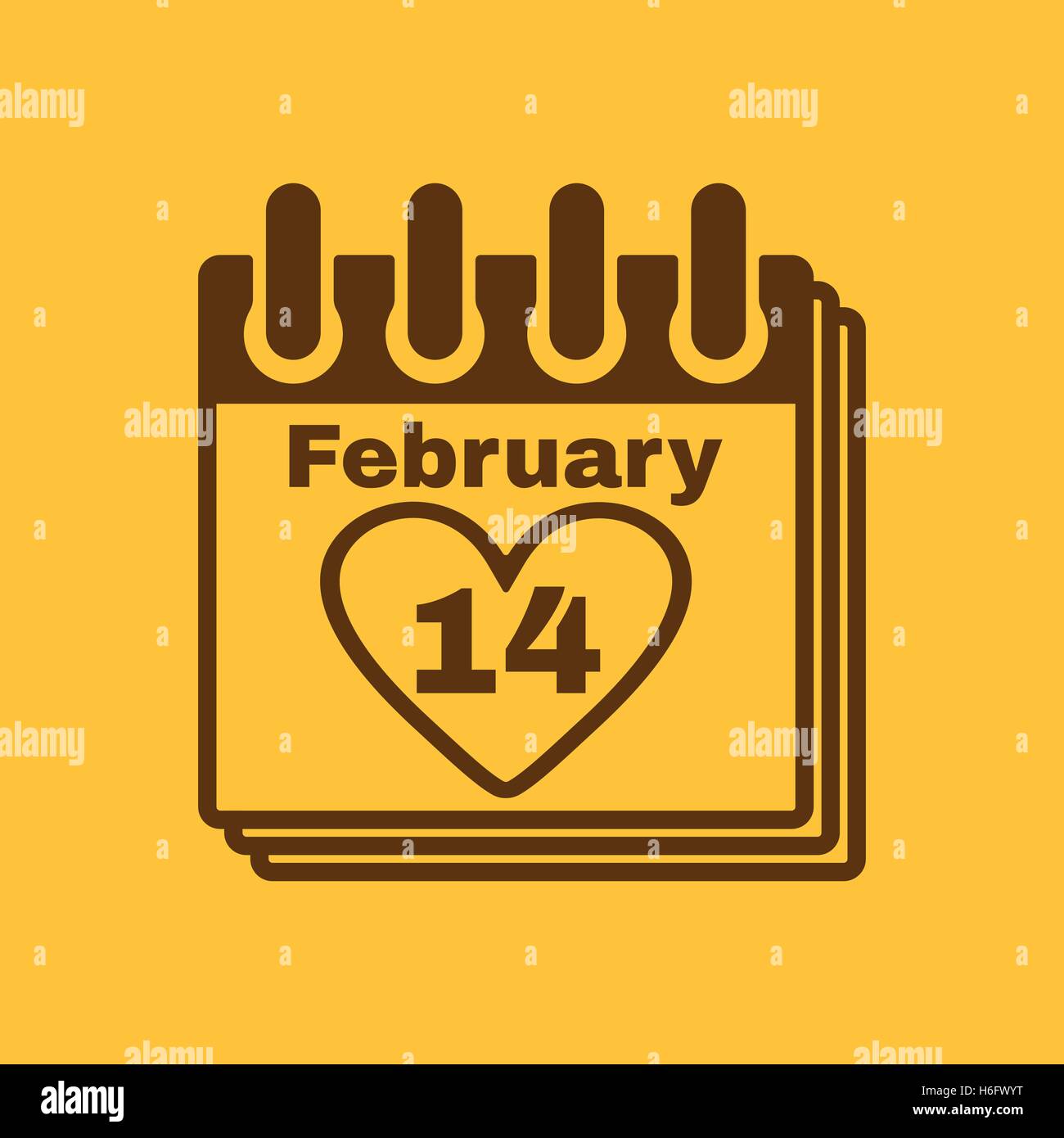 The calendar icon. Valentines day symbol. Flat Vector illustration ...