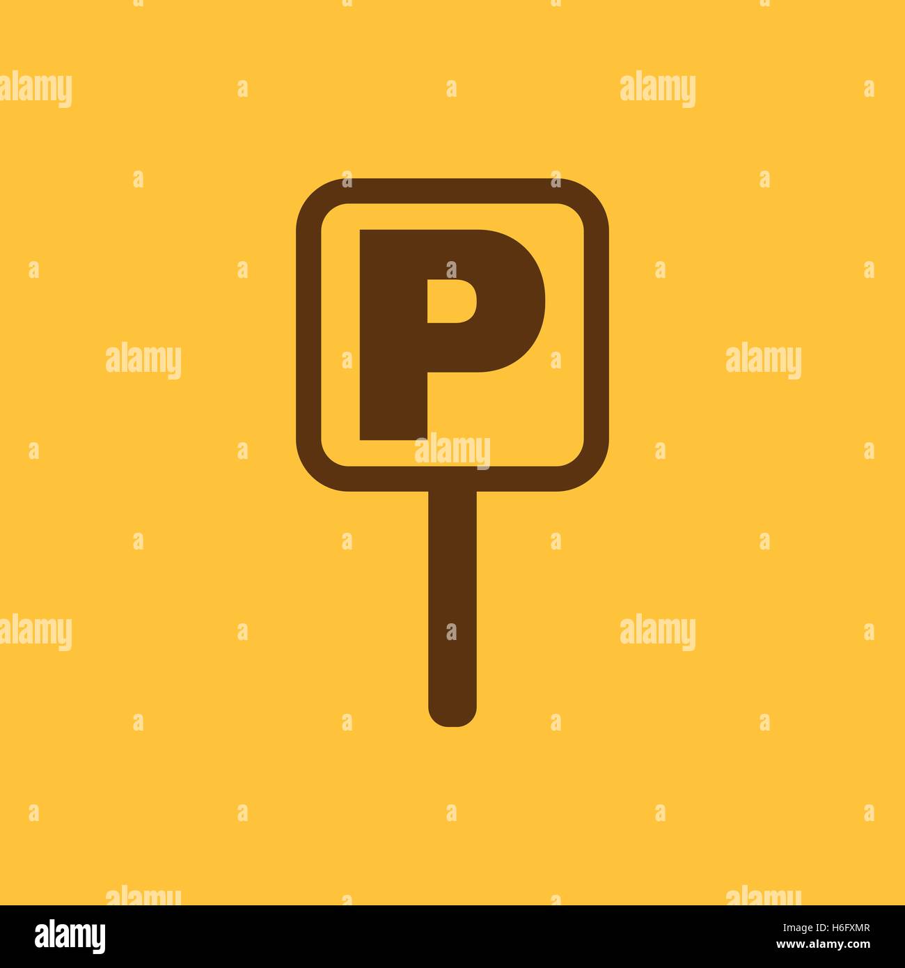 The car parking icon. Parking symbol. Flat Vector illustration Stock