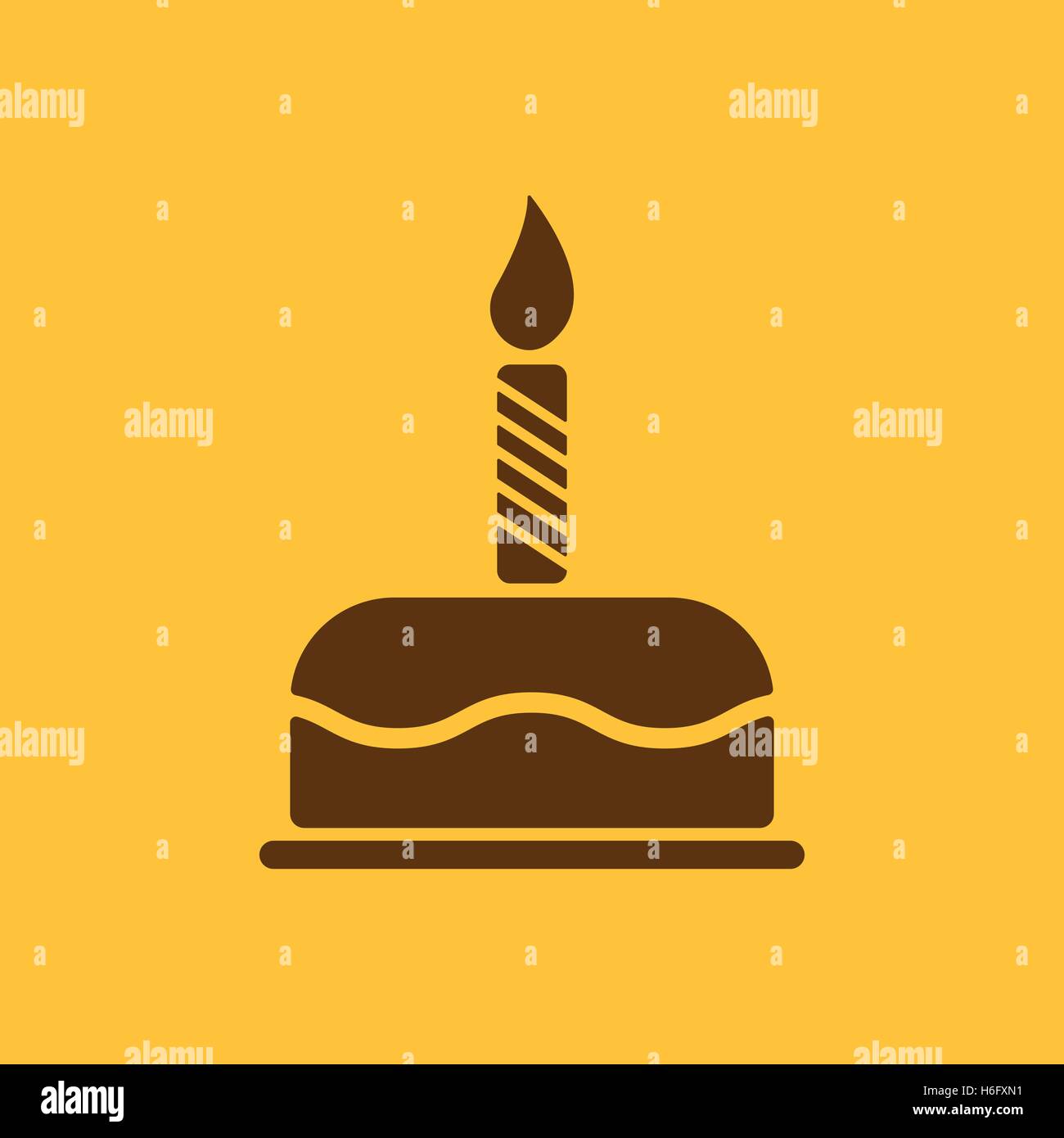 The birthday cake with candles icon. Dessert symbol. Flat Vector ...