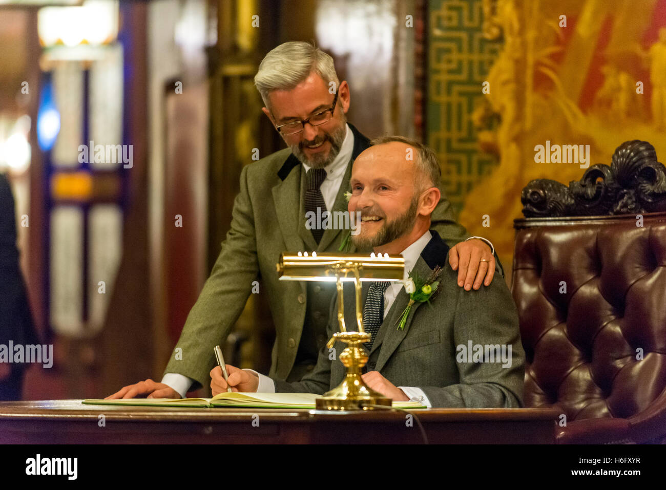 One of the first gay marriages in the UK, at the Royal Pavilion in ...