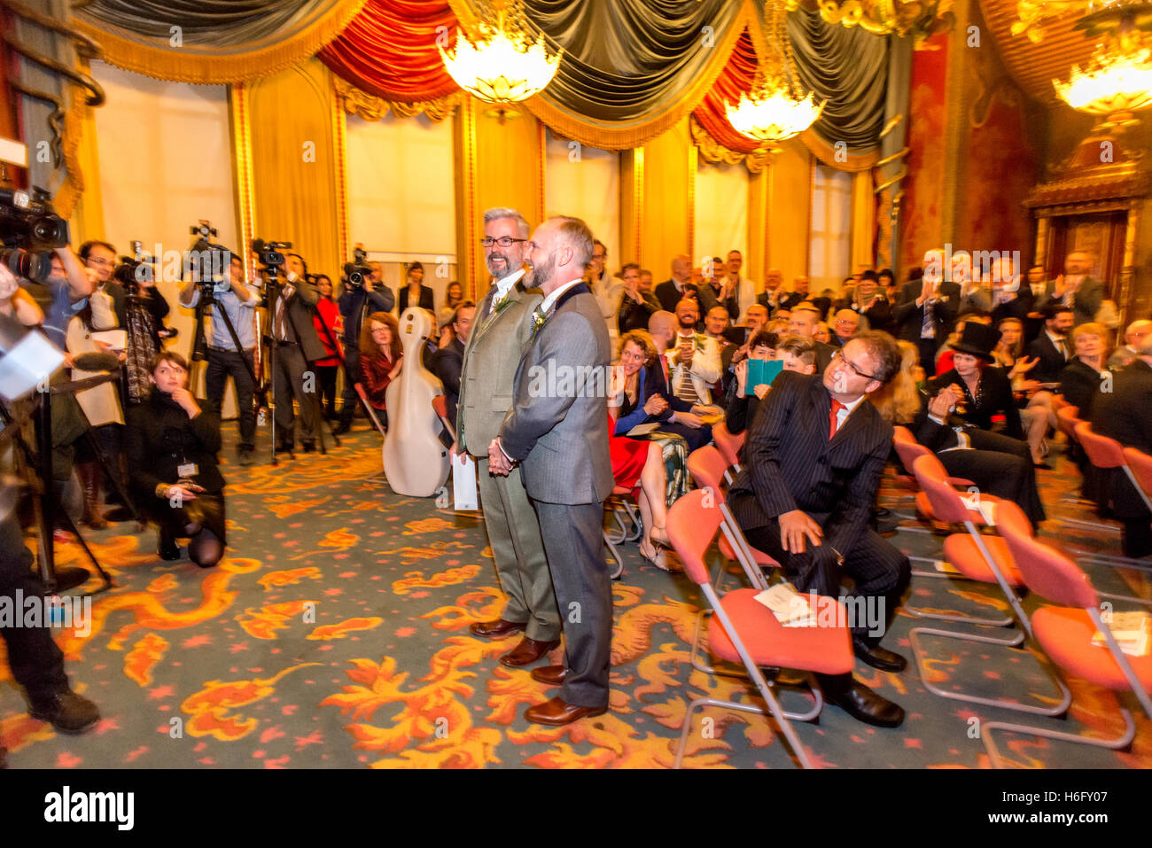 One of the first gay marriages in the UK, at the Royal Pavilion in ...