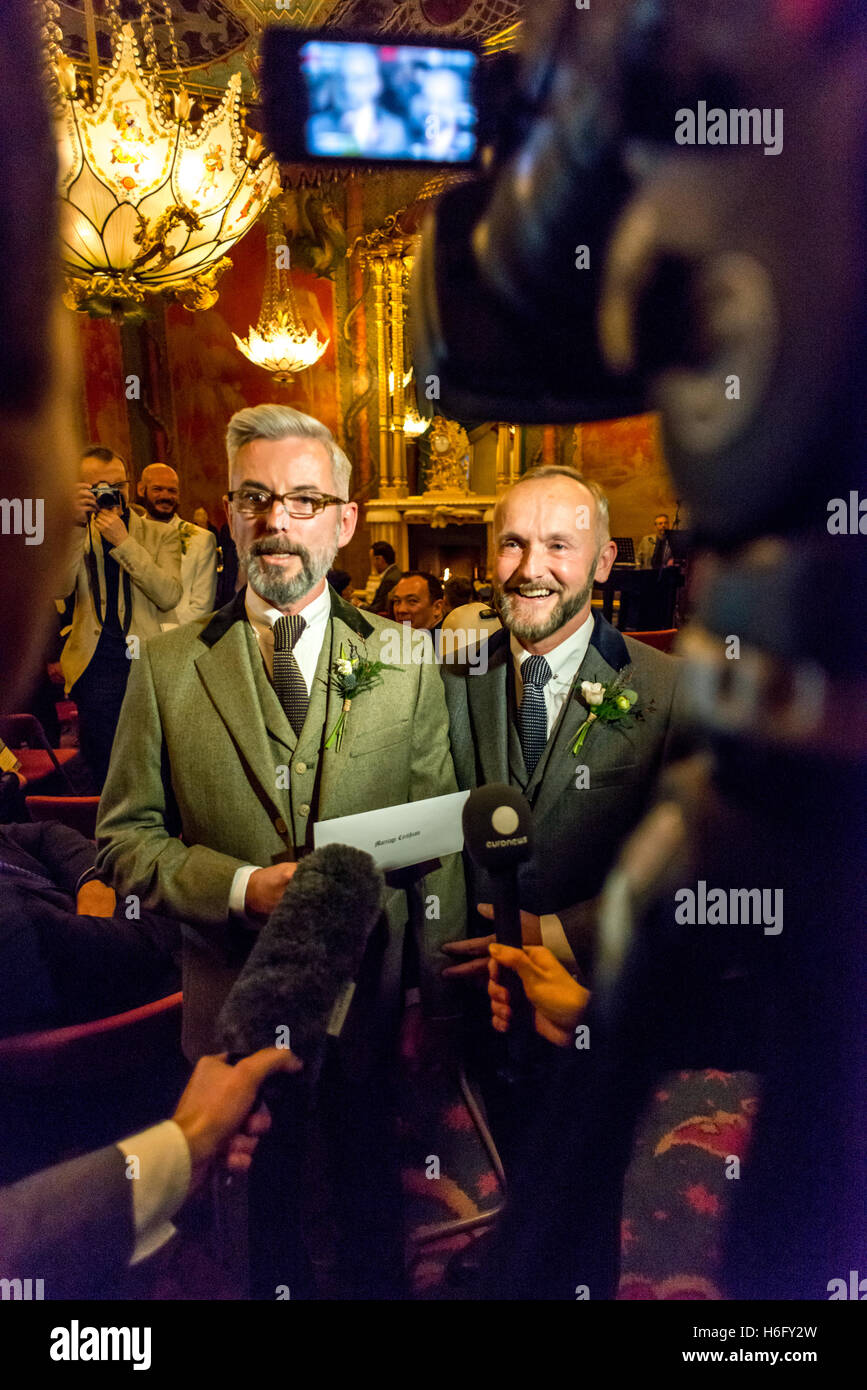 One of the first gay marriages in the UK, at the Royal Pavilion in ...