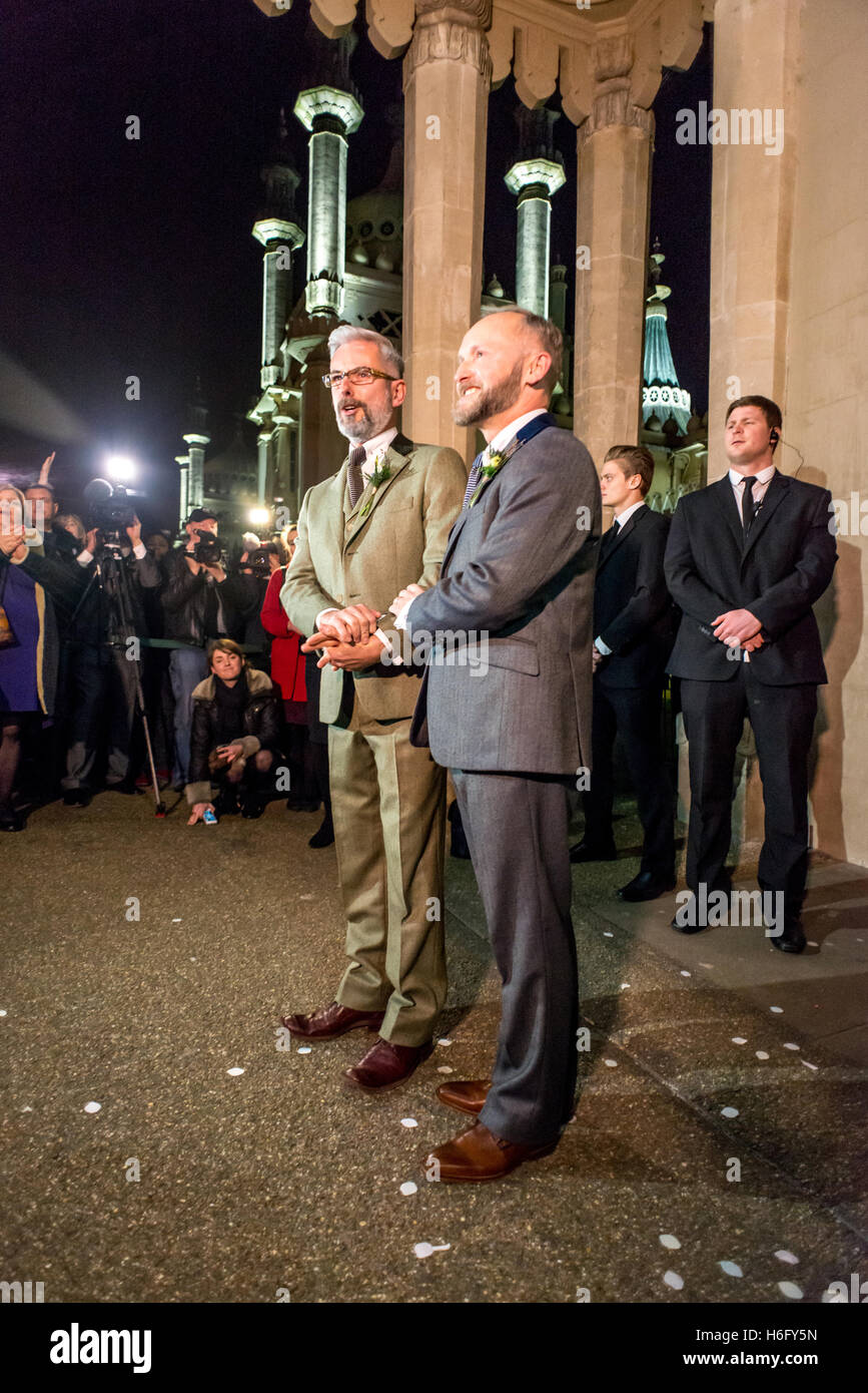 One of the first gay marriages in the UK, at the Royal Pavilion in ...