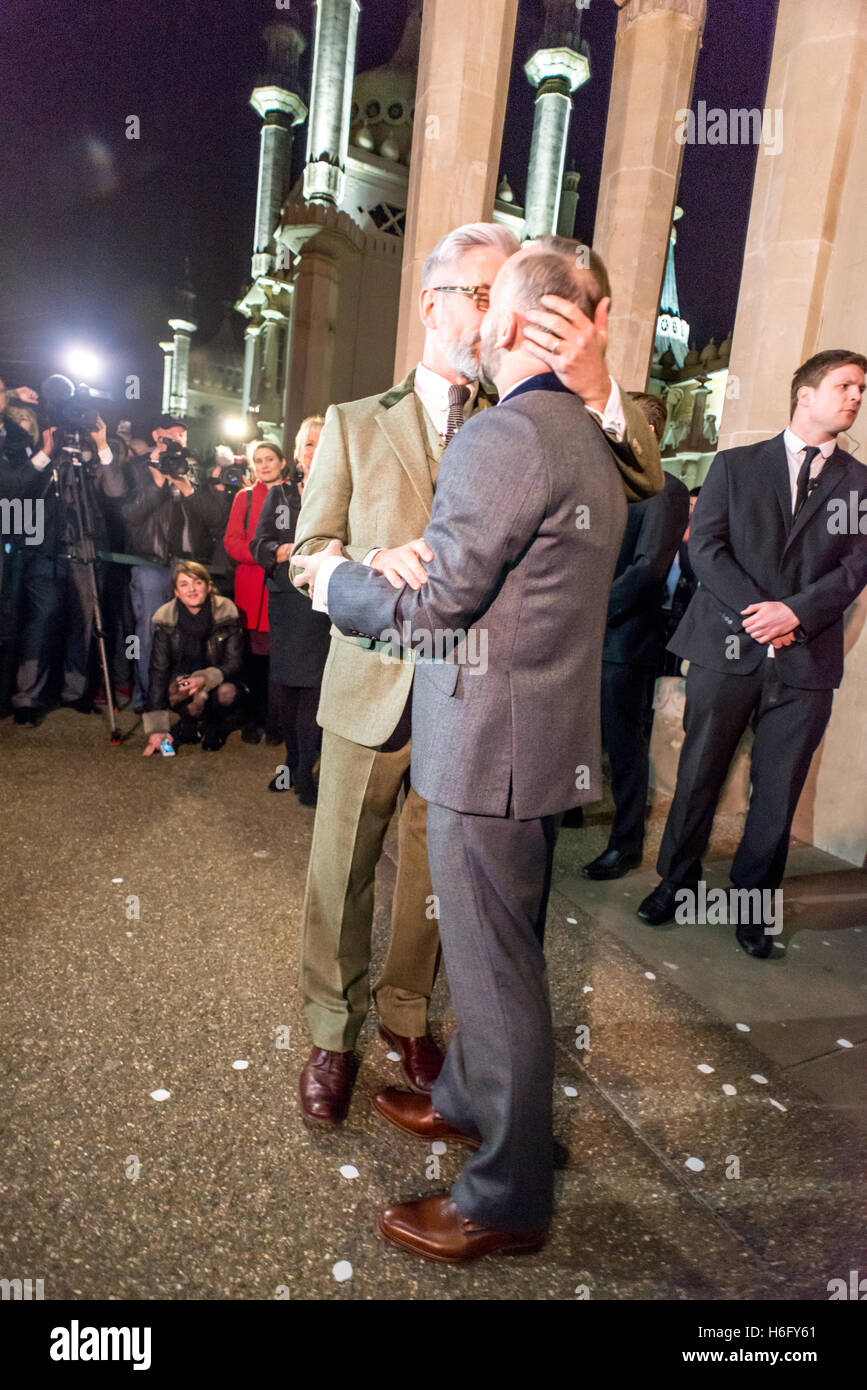 One of the first gay marriages in the UK, at the Royal Pavilion in ...