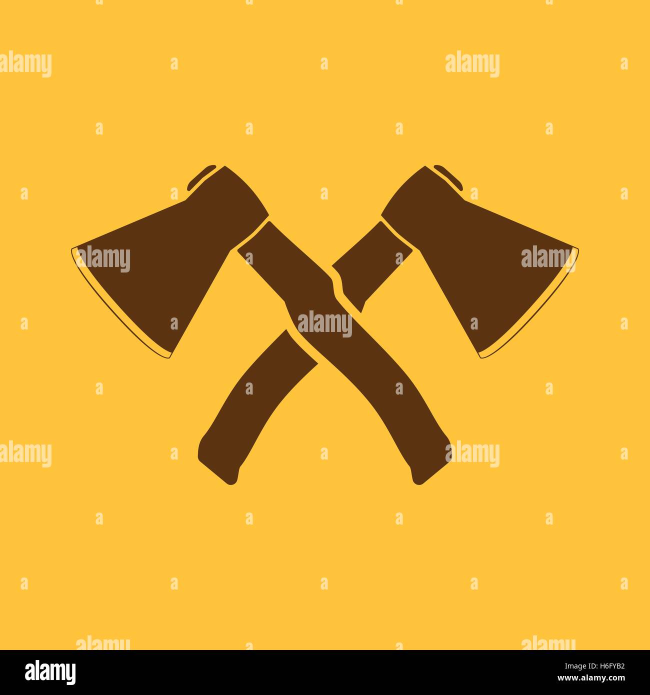 The crossed axes icon. Axe and hack symbol. Flat Vector illustration ...