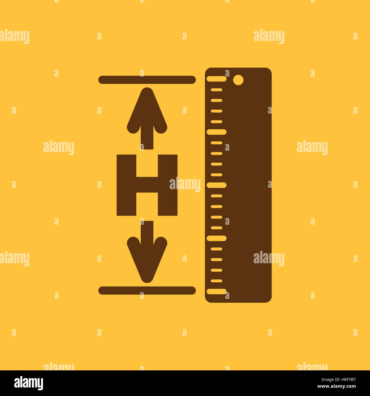 The height icon. Altitude, elevation, level, hgt symbol Flat Vector illustration Stock Vector