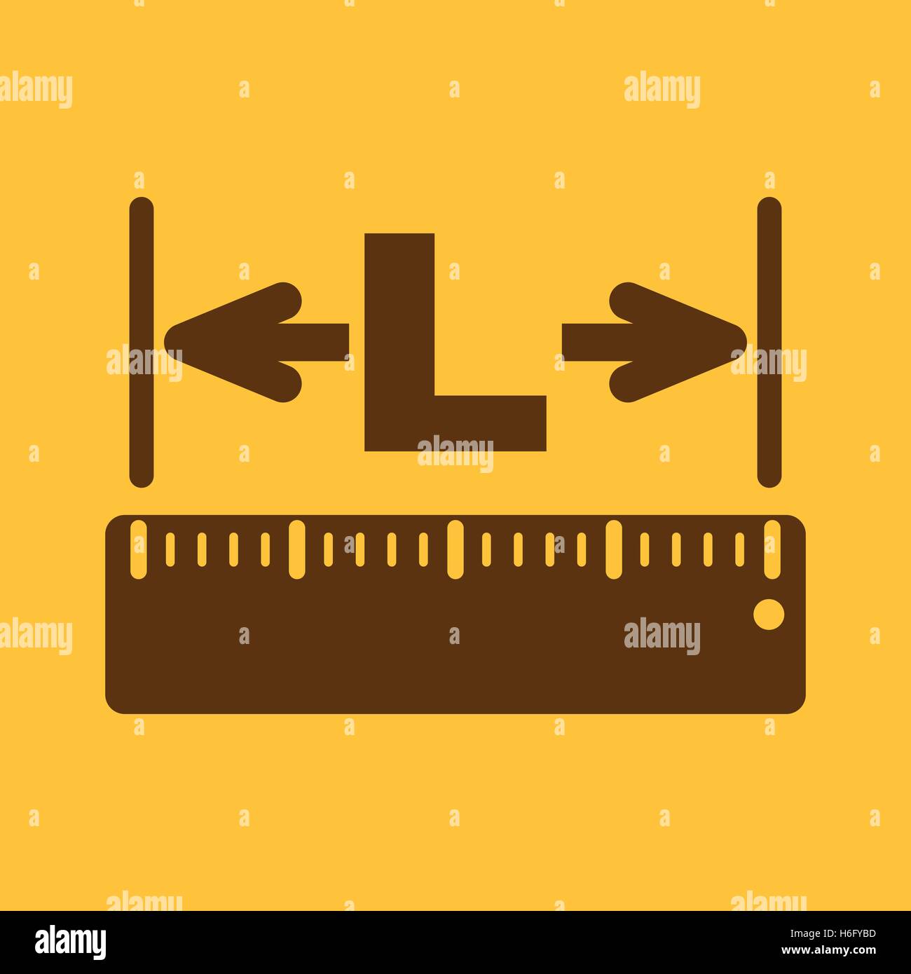 The length icon. Longitude, yardage, lgth symbol Flat Vector ...
