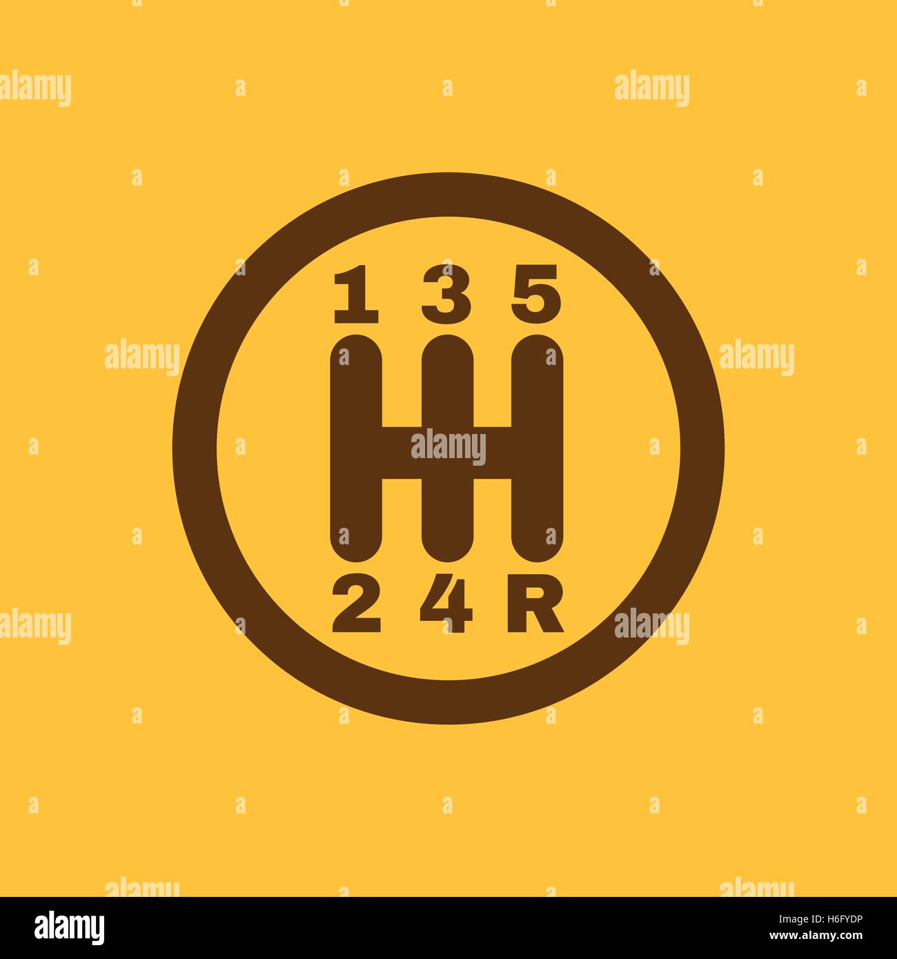 The manual gearshift icon. Car and transmission symbol. Flat Vector