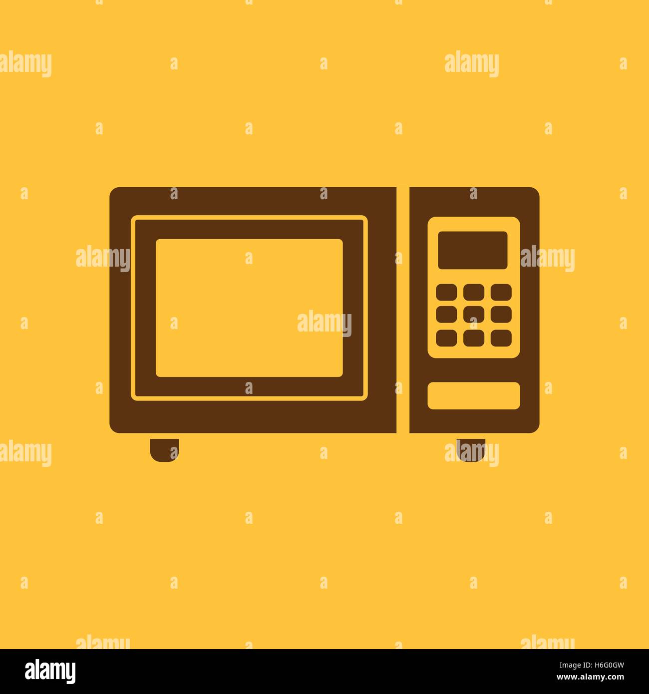 The microwave oven icon. Kitchen symbol. Flat Vector illustration Stock