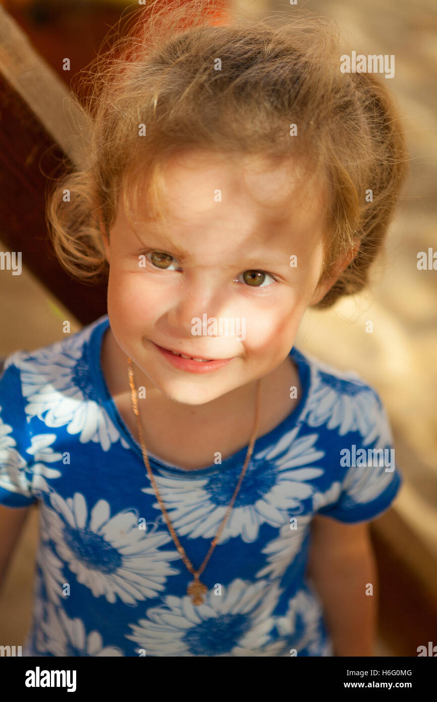 Portrait of the beautiful caucasian little girl Stock Photo - Alamy