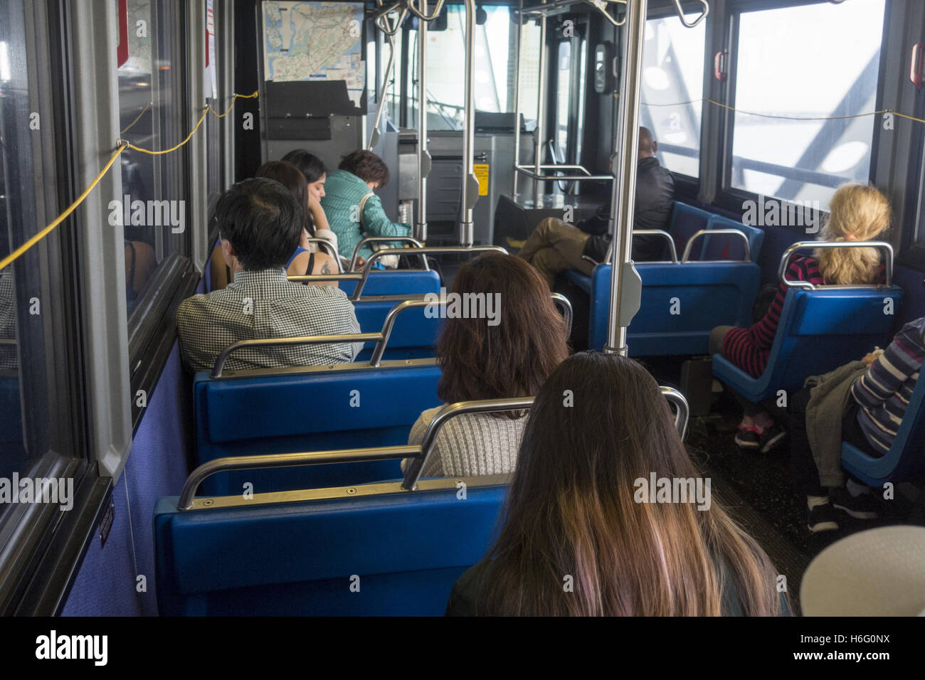 Riding The Bus In Brooklyn NY Stock Photo Alamy