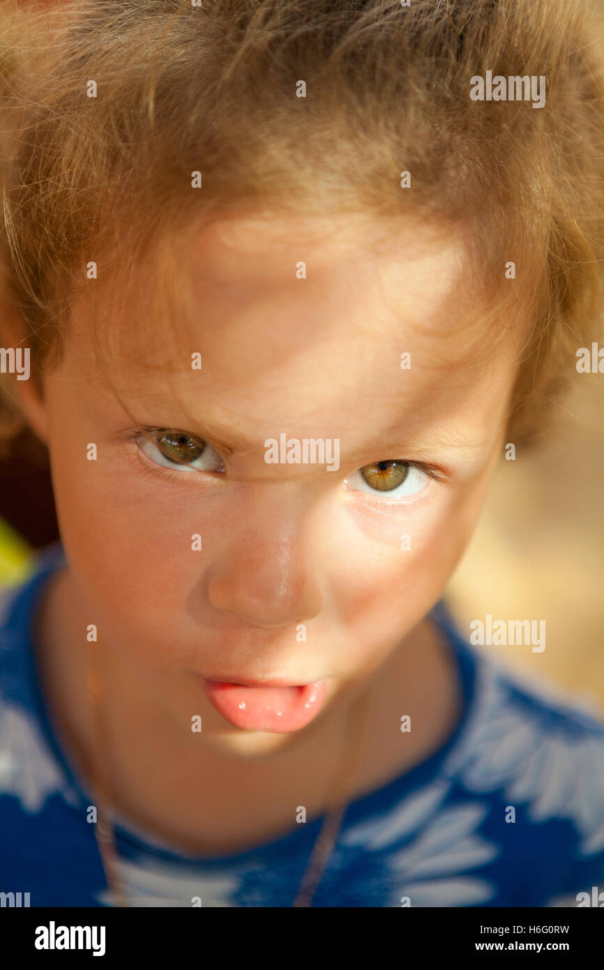 Portrait of the beautiful caucasian little girl Stock Photo - Alamy