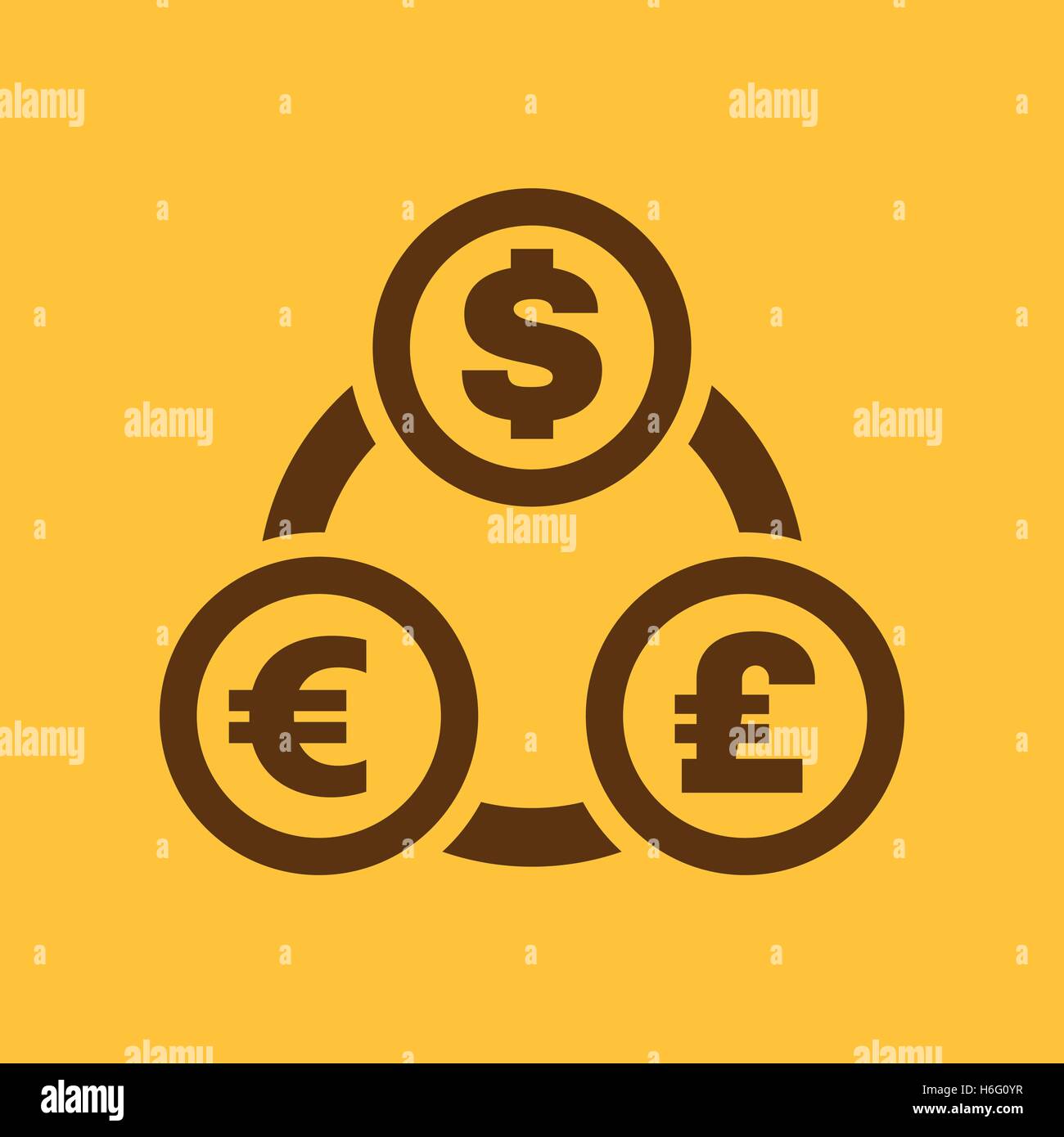 The currency exchange dollar, euro, pound sterling icon. Cash and money