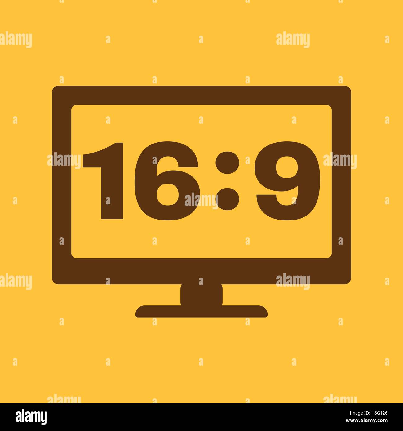 The aspect ratio 16 9 widescreen icon. Tv and video symbol. Flat Stock ...